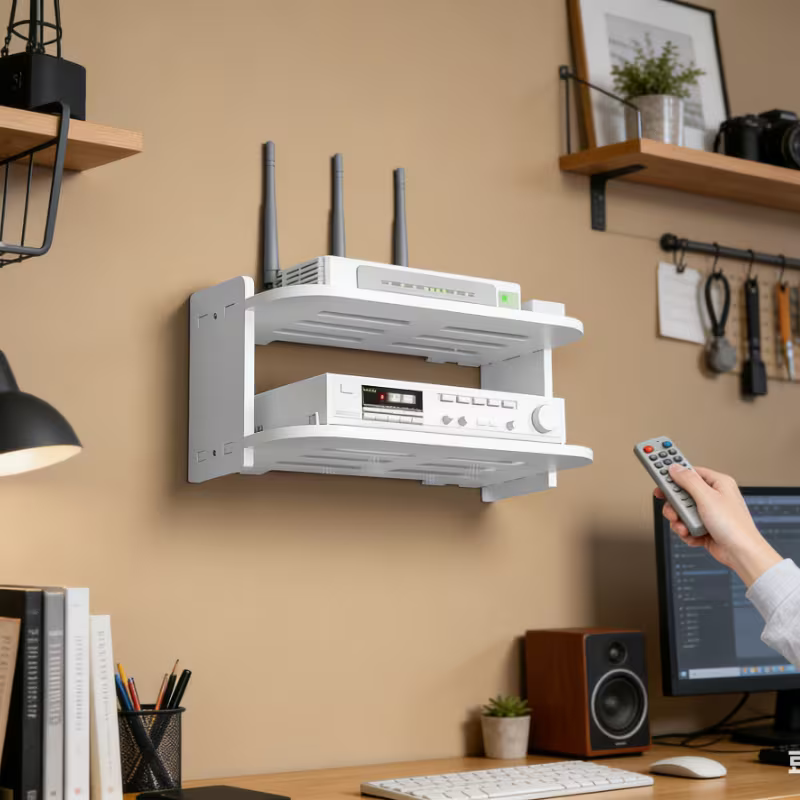 Organizador de enrutador Wifi de 2 niveles montado en la pared